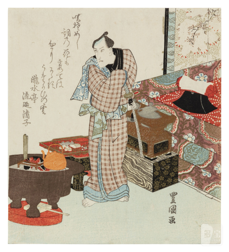Utagawa Toyokuni II (Toyoshige, 1777-1835) | The actor Ichikawa Danjuro VII and Iwai Kumesaburo II in a pleasure quarters scene | Edo period, 19th century - 图4